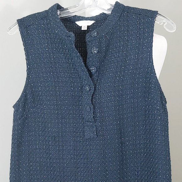 LOST APRIL ANTHRO Navy Metallic Tweed Fringe Dress - Picture 3 of 8